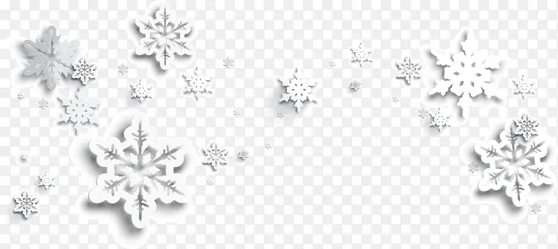 冬季漂浮灰色雪花