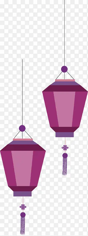 紫色节日灯笼挂饰