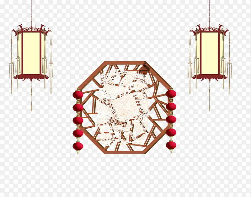 鸡年春节装饰图案