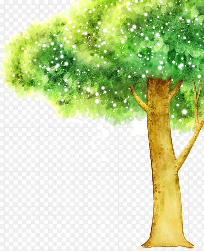 水墨画手绘浓郁大树