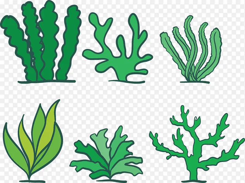 绿色青青草海底植物