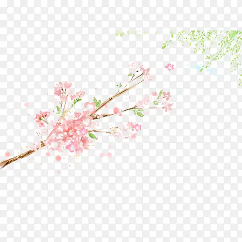 粉色桃花树枝图片