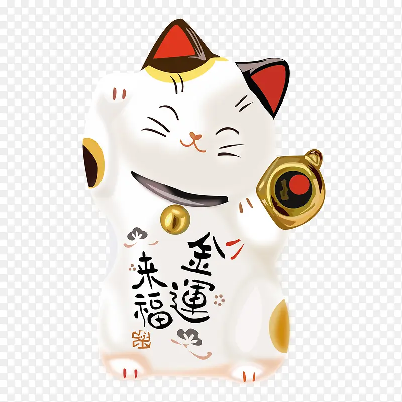手绘招财猫