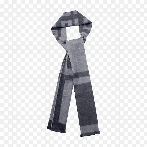 灰色保暖围巾