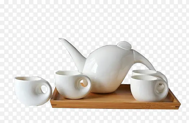 简洁白色茶具