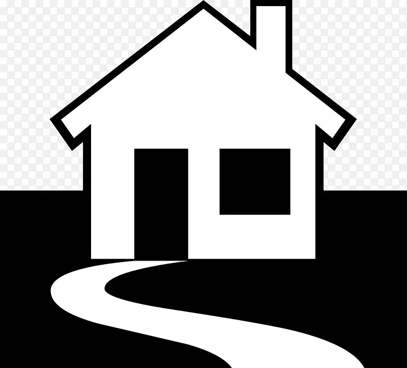 黑白简单的小房子图片