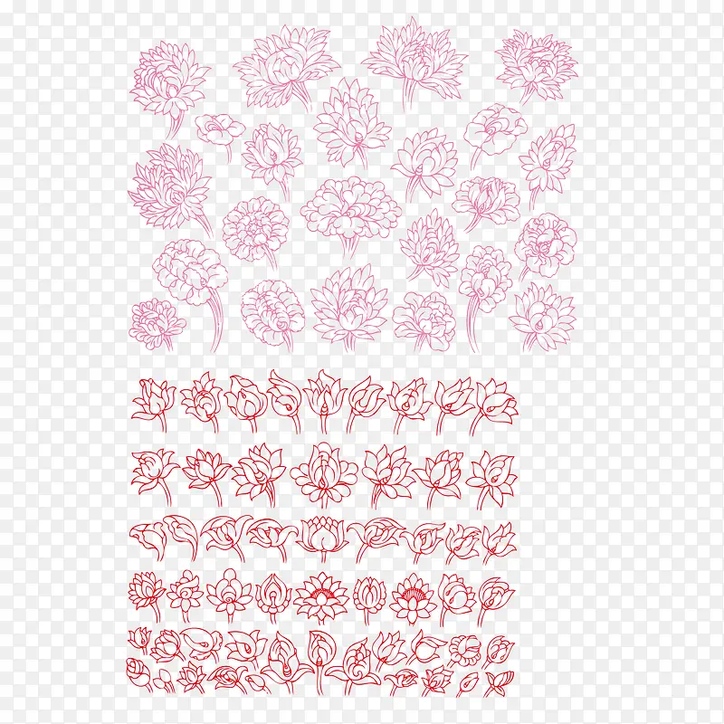 莲花与花蕾矢量素材