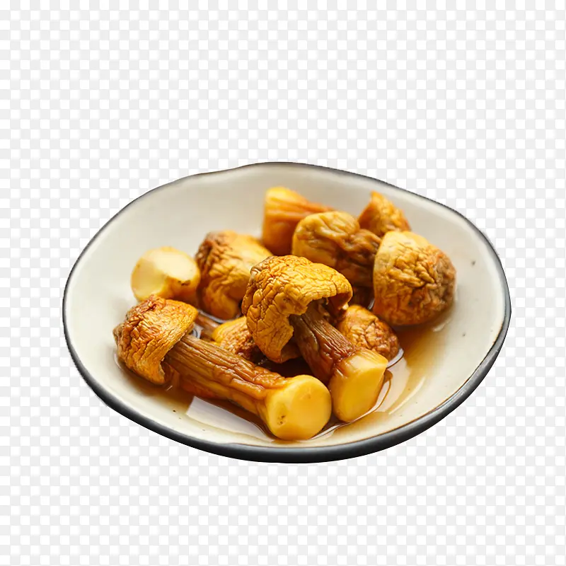 煮熟的野生松茸免扣