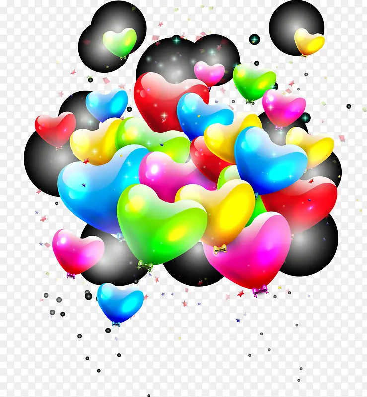 彩色气球漂浮素材