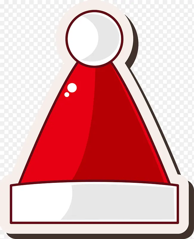 卡通红色三角圣诞帽