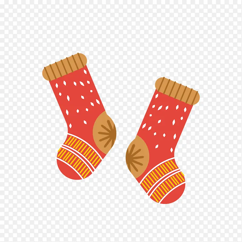 圣诞节红色袜子矢量图