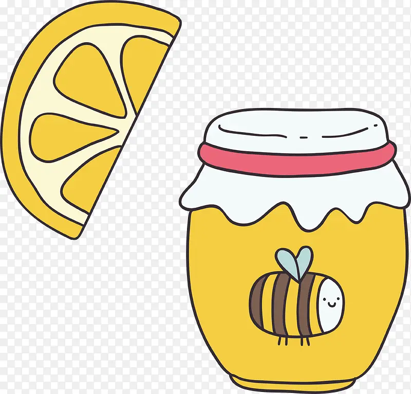卡通矢量蜂蜜罐素材