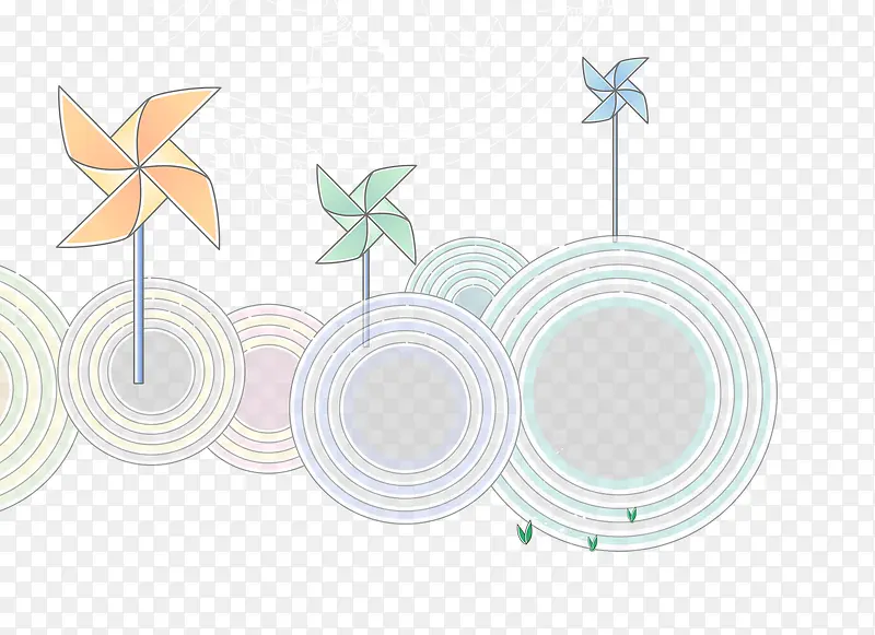 小清新风车装饰元素