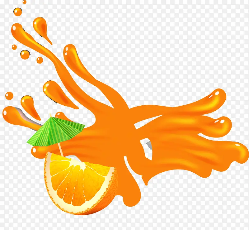 鲜榨果汁橙色橙汁