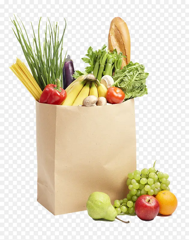 购物袋里的水果和蔬菜