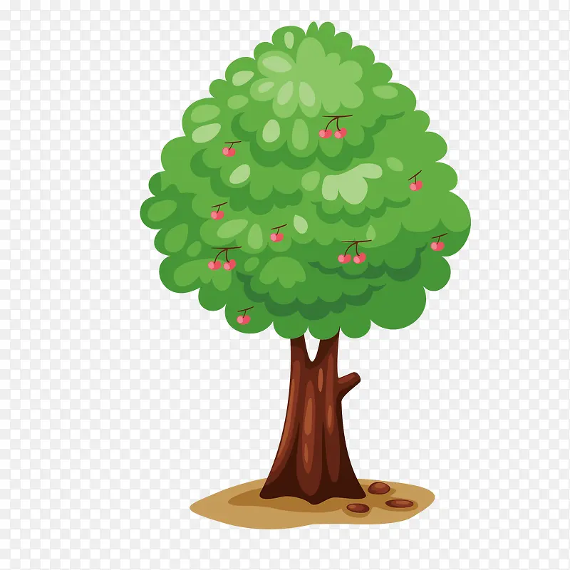 绿色环保卡通大树