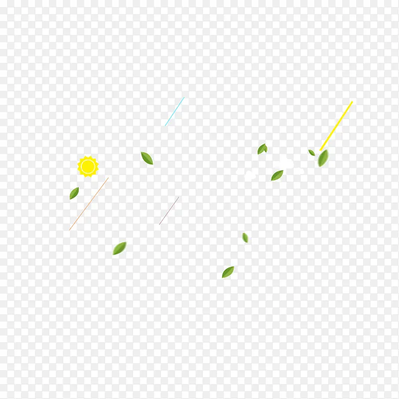 树叶 绿色 春天 黄色光 装饰图案