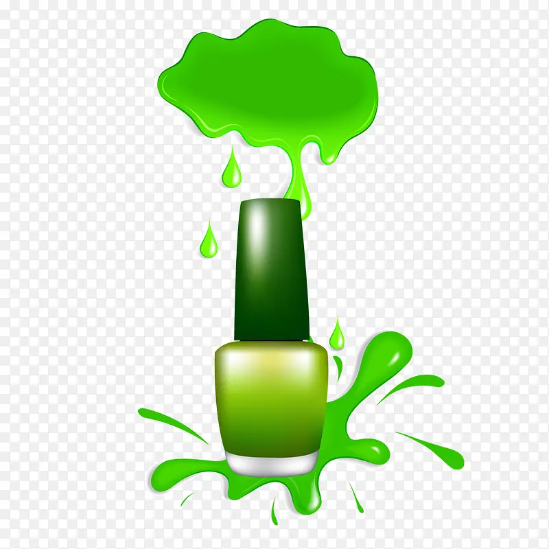 绿色雨滴白云指甲油瓶