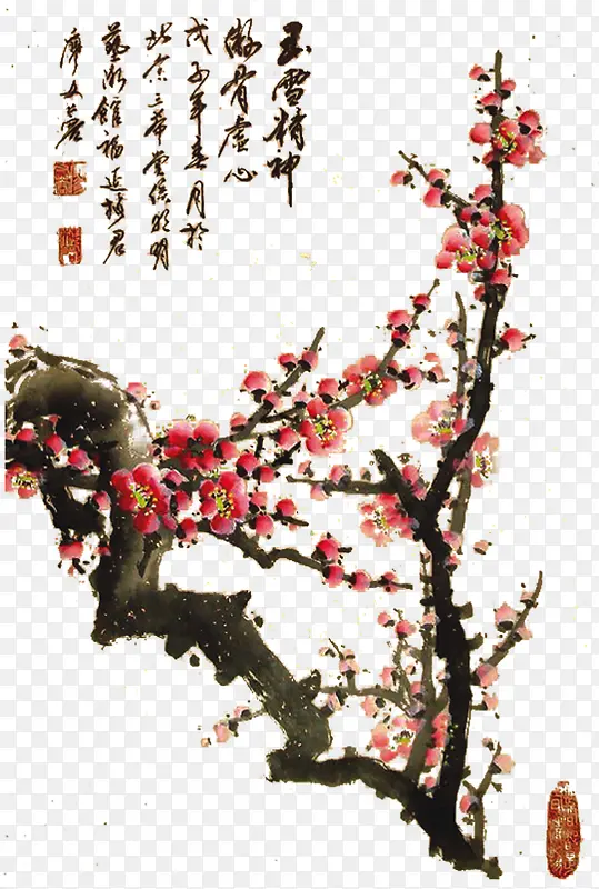 中国风梅花水墨画