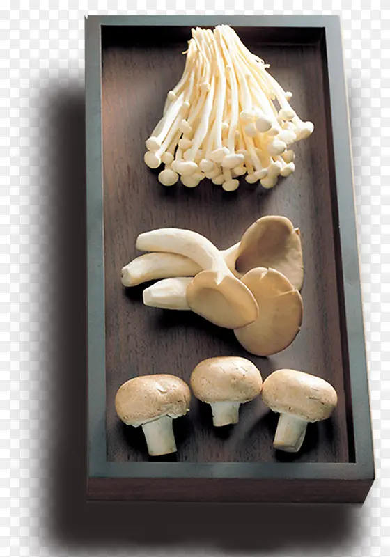 木盘装金针菇蘑菇