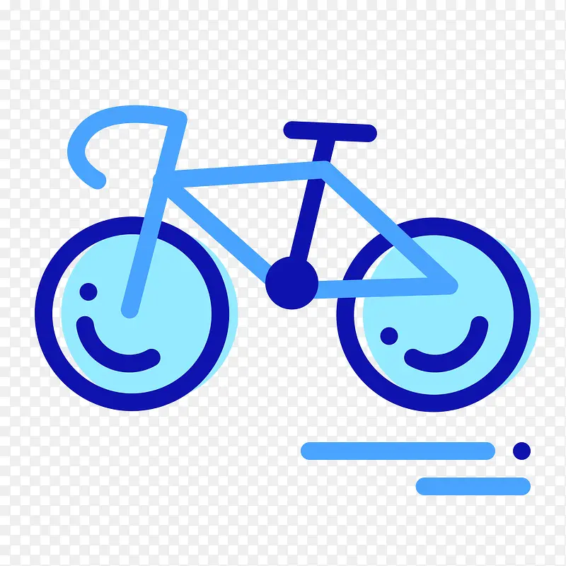 蓝色扁平化共享单车元素