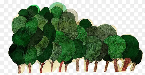 绿色卡通树