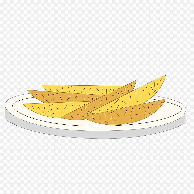 彩绘红薯薯条设计矢量图