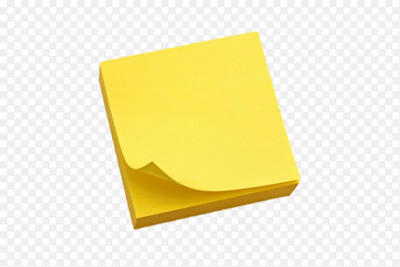 一叠黄色的便笺纸实物