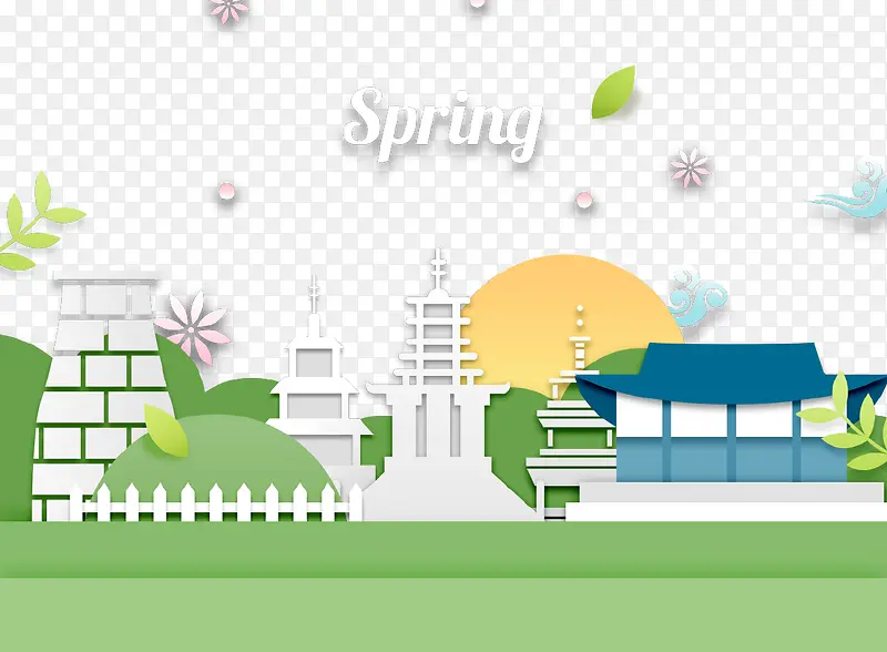 清新韩式春天气息卡通立体花朵建