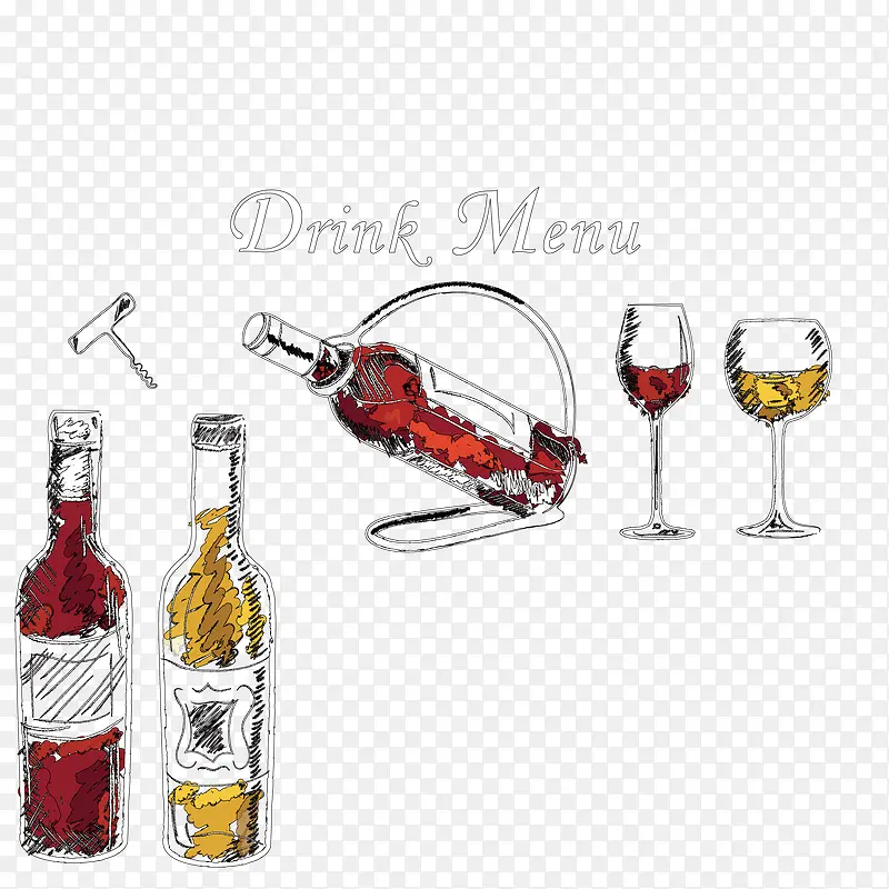 红酒和酒瓶