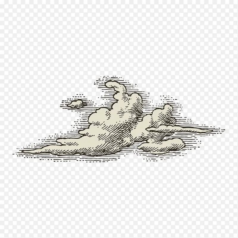 手绘白云