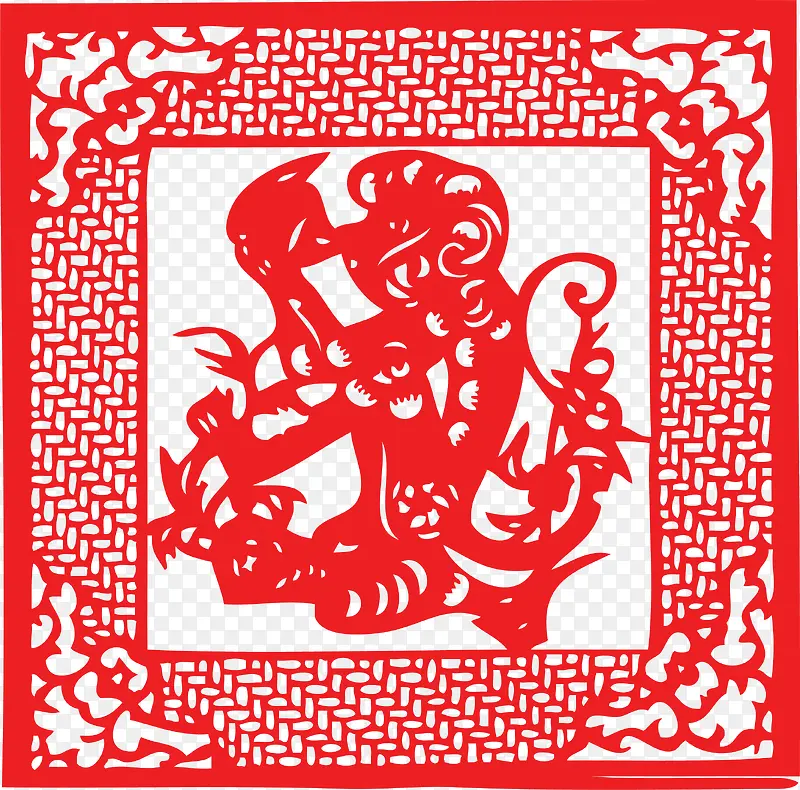 中国风传统古典剪纸窗户花纹