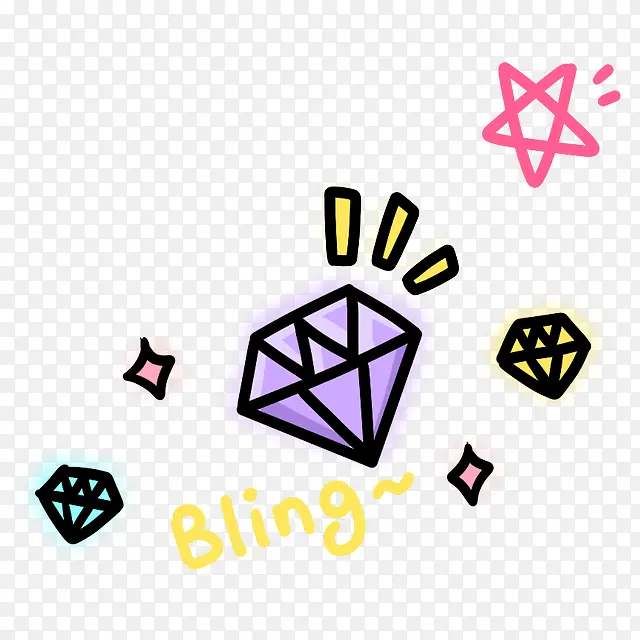 bling 卡通钻石 星星