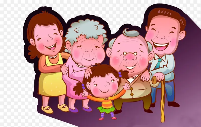 卡通幸福的家庭