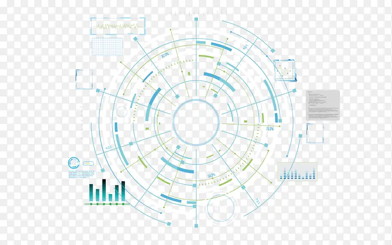 矢量蓝色科技圆圈