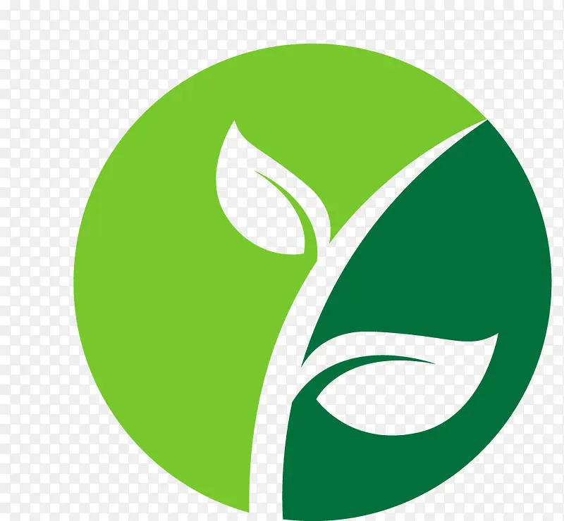 绿色树芽环保标志