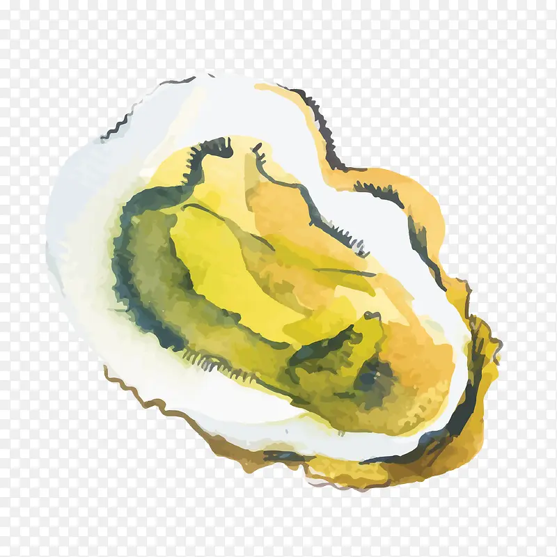牡蛎黄色手绘图案