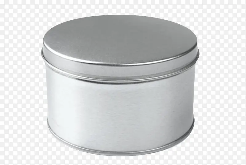 银色圆形的金属罐子实物
