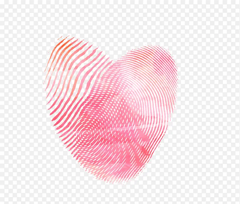 矢量红色指纹桃心创意