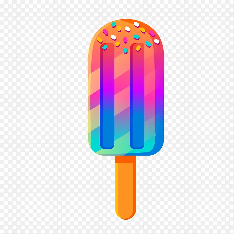 彩色夏季冰棒矢量图