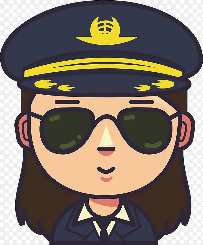 卡通戴眼镜的女警察