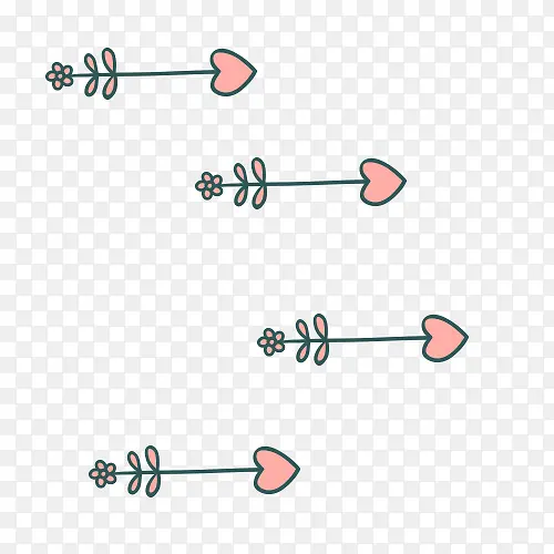手绘情人箭集素材
