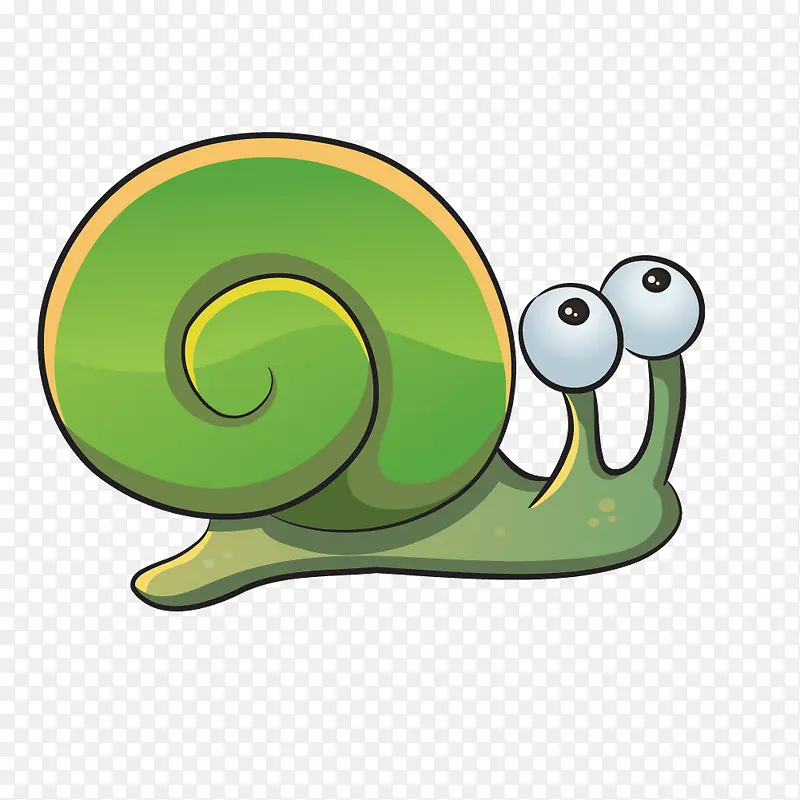 矢量卡通绿色蜗牛