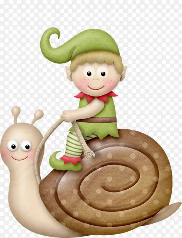 骑蜗牛的小男孩