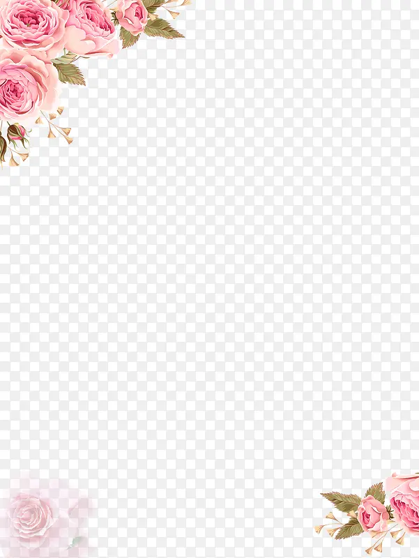 三八节女性插画手绘玫瑰花装饰插