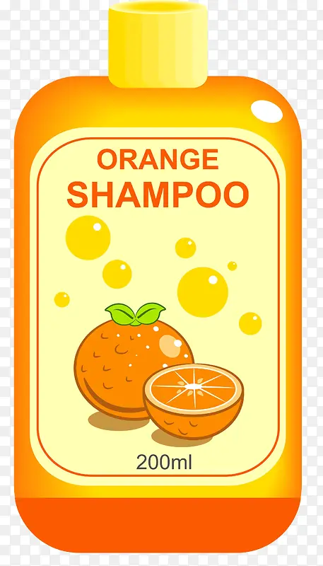 卡通橙色洗发水瓶