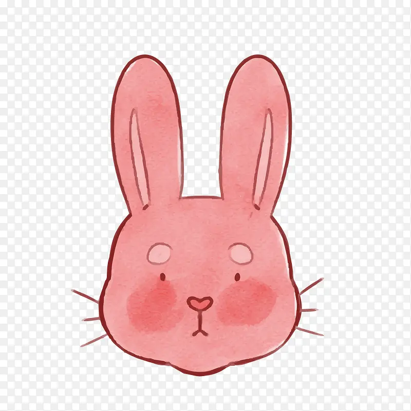 粉色手绘兔子卡通插画
