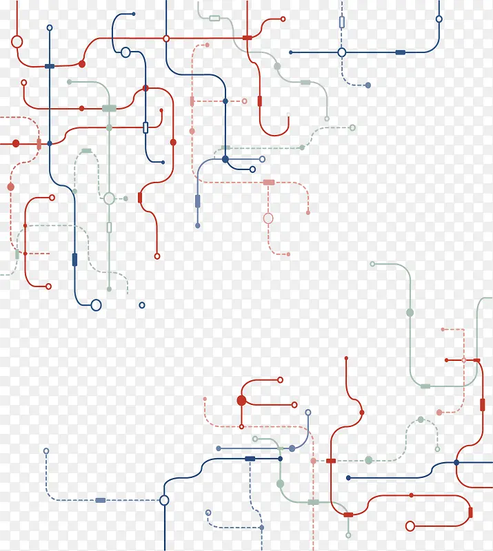 彩色电子线路图免抠素材