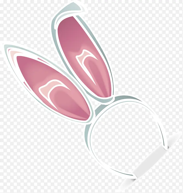 可爱粉色兔子头带