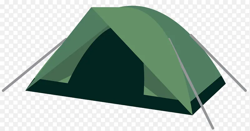 绿色矢量卡通帐篷